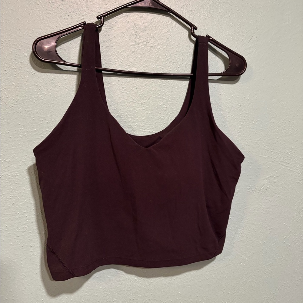 Black Lulu Lemon Cropped V-neck Tank Top
